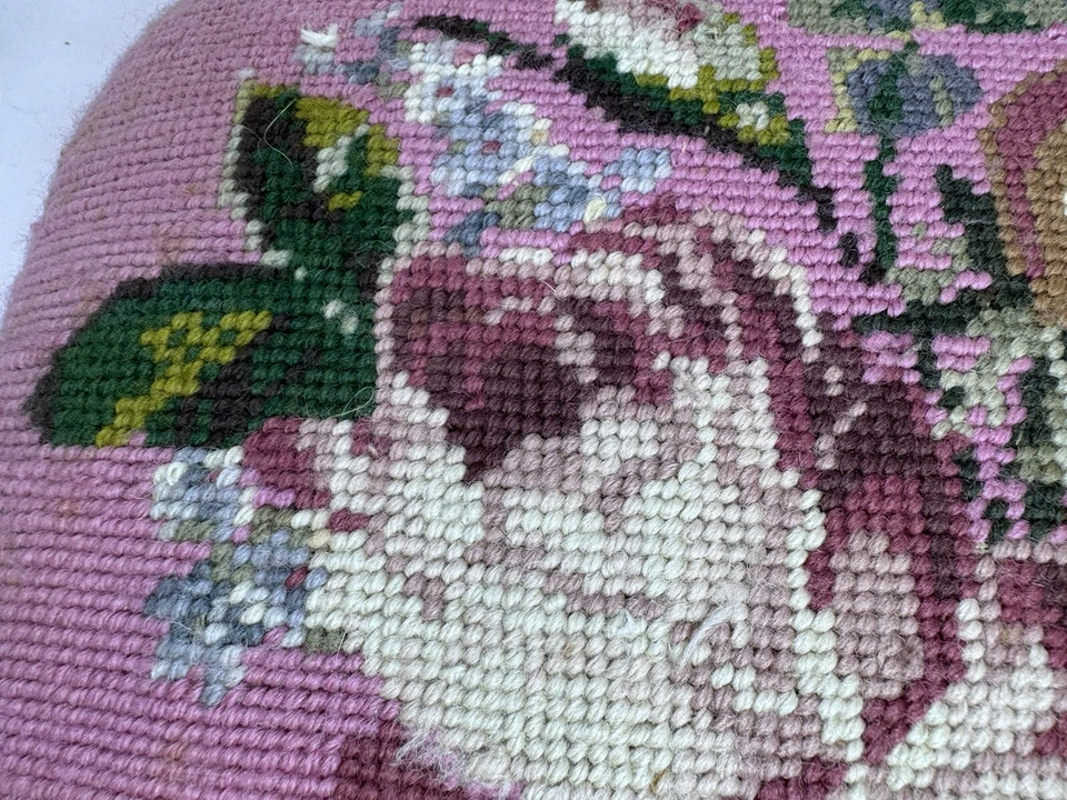 复古安妮女王风格脚凳花卉印花针绣衬垫仅限上衣 — 第 3/4 张图片