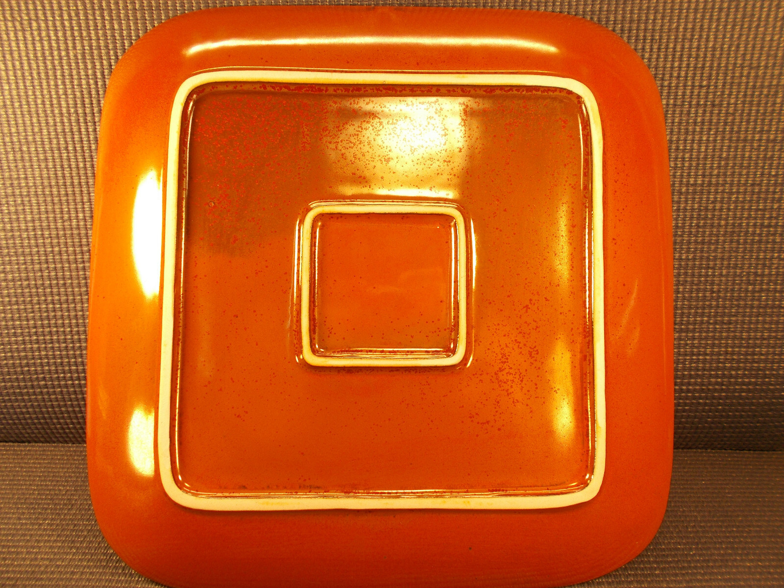 Gourmet Expressions Dinnerware Copperstone Pattern Square Dinner Plate 10 3/4"