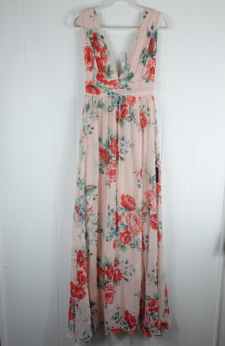 Lulus Womens Dress Floral Maxi Garden Meandering Blush Small
