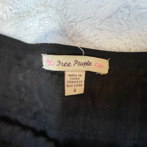 Free People Women's Boho Sequin Wide Waist A-Line Skirt Back Zip Silk Size 2 - 第 3/6 張圖片
