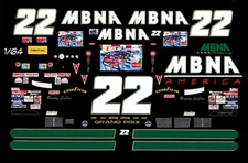  #22 Randy LaJoie MBNA Pontiac 1995 1/64th HO Scale Slot Car Waterslide Decals
