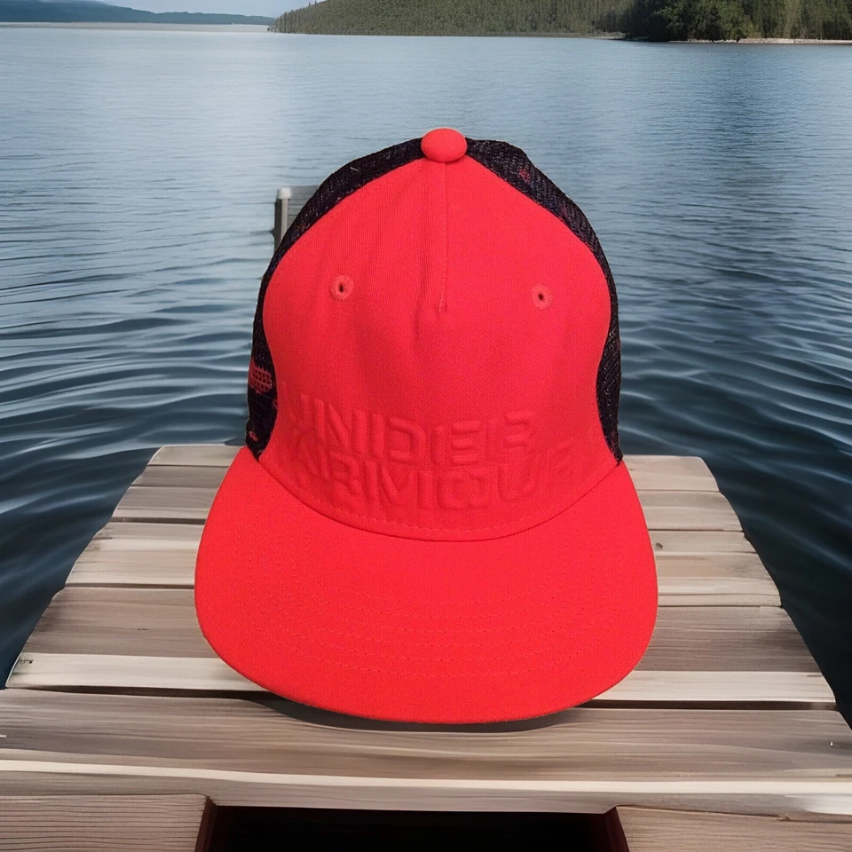 Under Armour EMBOSSED Orange Logo Cap Hunter  Snapback Mesh YOUTH OSFA - Image 2 of 4