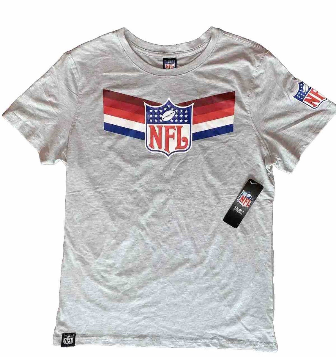 NWT NFL OFFICIAL SHIELD GEAR S/S CLASSIC Tee T-Shirt-HEATHER GRAY