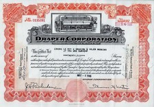 Draper Corporation, Maine, 1965 (26 Shares) - alte Aktienversion mit Webmaschine