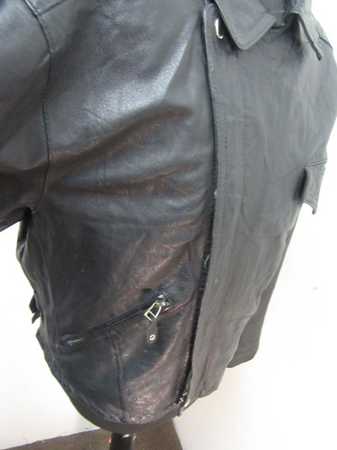 VINTAGE LEATHER MOTORCYCLE PUNK JACKET SIZE M - Picture 14 of 15