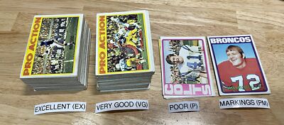 1972 Topps Football Cards 1-100 (P-NM) - You Pick - Complete Your Set