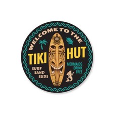 Tiki Hut Metal Sign