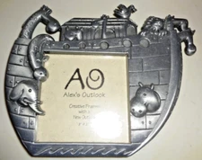 Noahs Ark Nursery Baby Photo Picture Frame 3x3" by Alex's Outlook Metal Creative