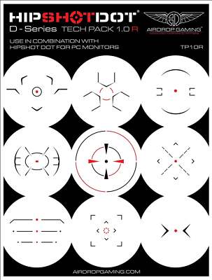 HipShotDot D-Series Tech Pack Reusable Transparent Aim Sight Assist TV Decals
