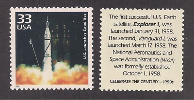 U.S. SATELLITES EXPLORER VANGUARD NASA 1958 - U.S. POSTAGE STAMP -MINT CONDITION