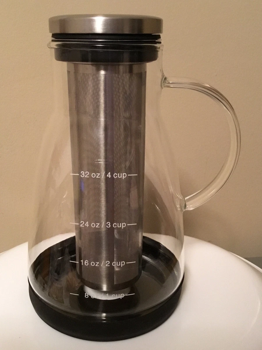 BEAN ENVY~Cold Brew Glass Iced Tea Coffee Maker 32oz Pitcher w