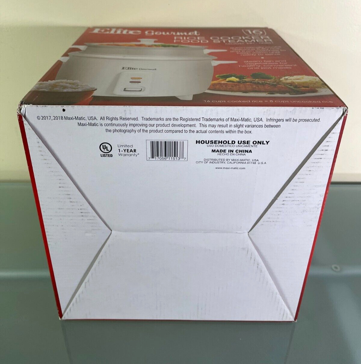 NEW Maxi Matic ELITE GOURMET 16 Cup RICE COOKER FOOD STEAMER Crock Pot ERC-008ST