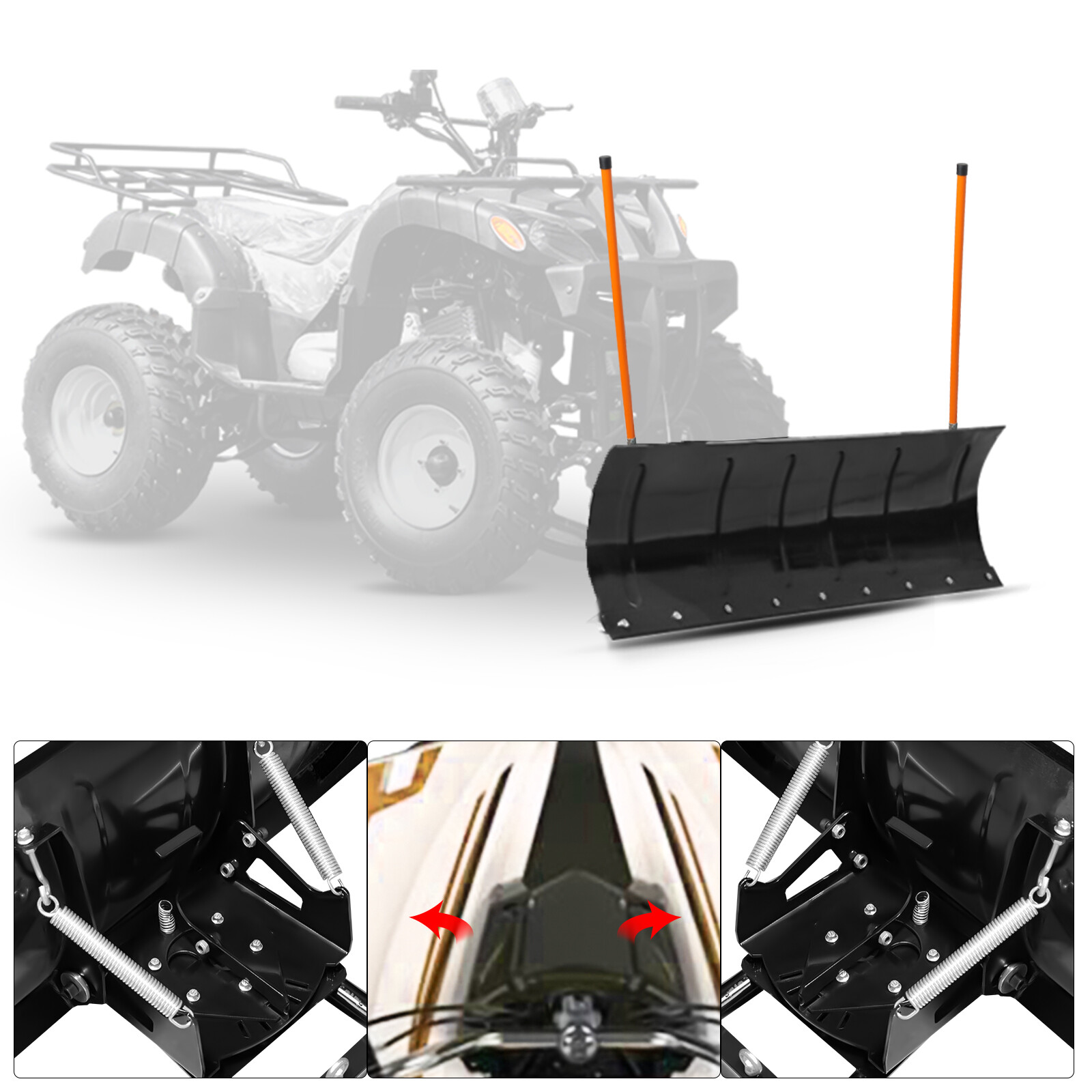 Snow Plow Kit 45''inch Steel W/Blade Marker Universal Mount Package Fit ATV UTV