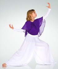 Body Wrappers 565 White Adult Size Large (12-14) Flowy Praise Palazzo Pants