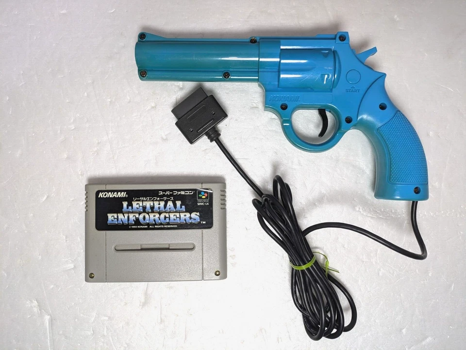 Konami Lethal Enforcers Super Famicom Game and Guns  SFC Japan Box - Image 2 of 4