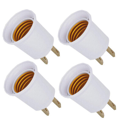 4Pcs E27 E26 Outlet to Socket Adapter Plug-In Light Socket Convert to Light Bulb