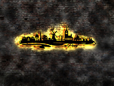3D LED Baltic Sea Poel Pöl Pöhl wall decal skyline wall sticker sticker book travel