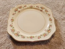 Square Plate Homer Laughlin Eggshell Georgian Countess Flower pattern Salad 