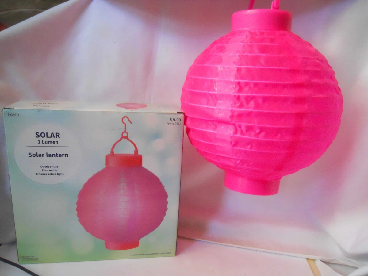 Barbie PINK SOLAR LANTERN Outdoor Battery included 7.9