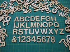 1-1/2" Tall Wood Laser cut 3mm 1/8" Thick Alphabet Letters  Numbers 4 sets BOLD