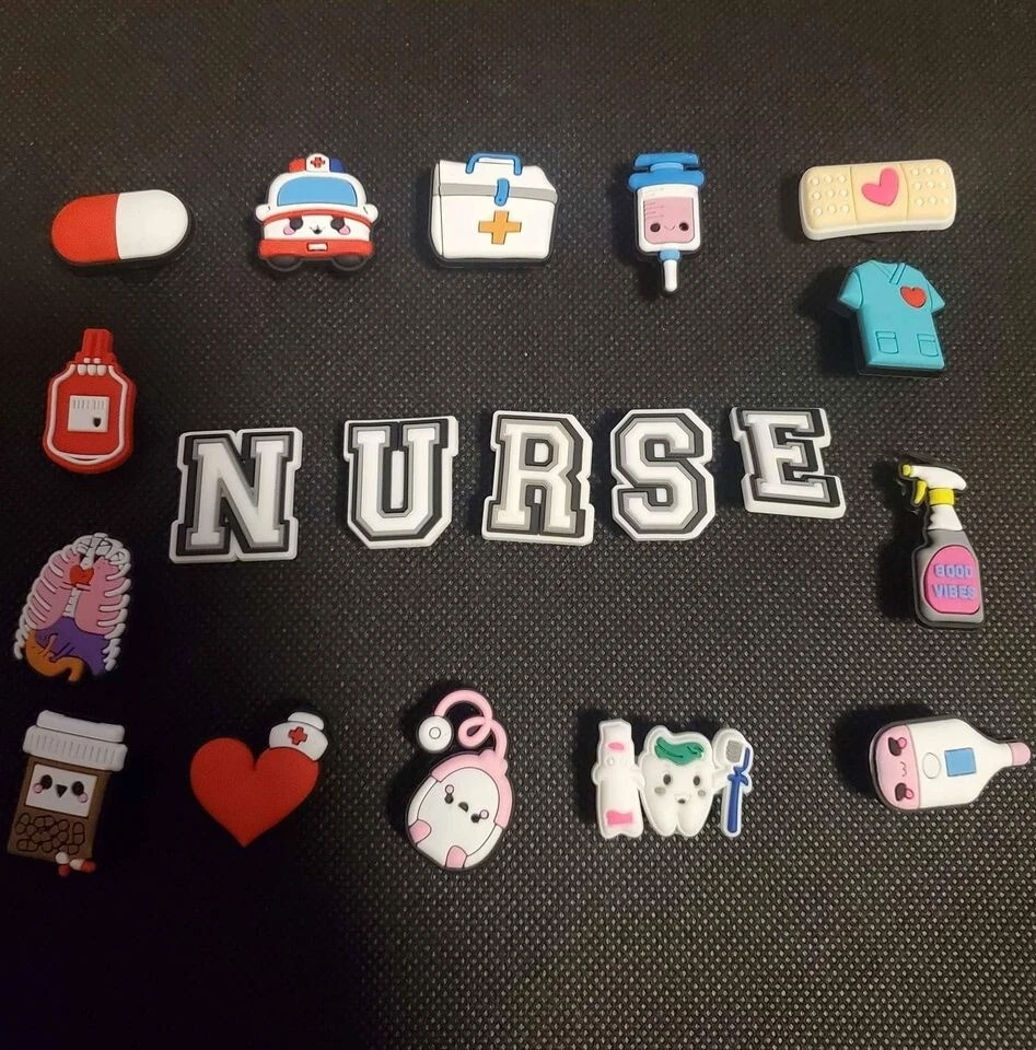NURSE RN Medical 19 pc SHOE CHARMS FOR CROCS Collection eBay