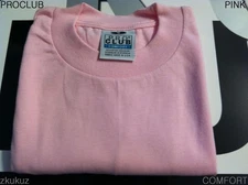 3 NEW PROCLUB COMFORT PLAIN T-SHIRT BLANK PINK TEE PRO CLUB S-3XL 3PC