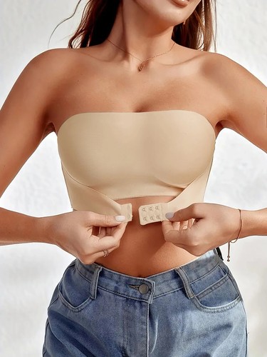 Seamless Strapless Front Button Bra for Women - Comfortable Underwear
