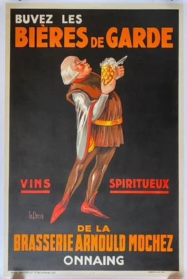 Affiche entoiléeBUVEZ LES BIERES DE GARDE Brasserie Vins Spiritueux 80x120 1930 - Photo 1/4