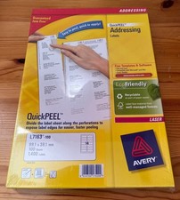 Avery White Labels L7163-100 Quick Peel Addressing Labels - unopened