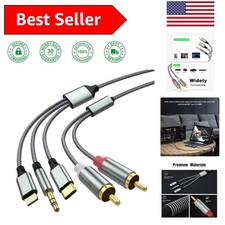 Durable Lightning to RCA Cable Adapter - 4.26FT RCA to 3.5mm Audio Solution