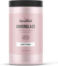 Speedball Underglaze, Soft Pink, 16 Oz, Made in USA, Lead-Free Color Glaze