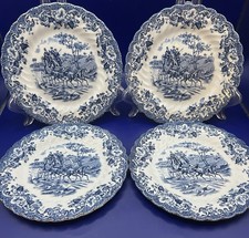 Johnson Bros Coaching Scenes Salad Plates 7 7/8 Set of 4 Made In England