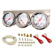 2 52mm 3 in 1 Triple Gauge kit Volt Meter Water Temp Temperature Gauge Oil