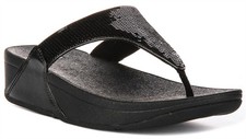 Sandales Femmes Fitflop Lulu Sequin Shine À Pied Noir EU 36-42