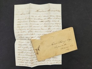 1860 antique LETTER leiperville pa JACOB PARRY from daughter MAY horsham pa 
