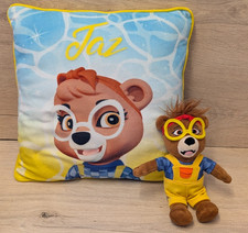 Haven Holidays Seaside Squad Jaz Bear Plush Soft Toy, Matching Character Cushion