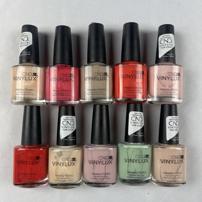 Lot of 10 assorted CND Vinylux Weekly Polish Nail Polish (colors in description)