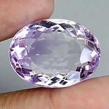 Oval Natural Unheated Pink Amethyst Bolivia 34.60 Ct 23x17.5mm Big Gem Full Fire