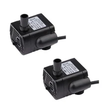 2 Pack USB Fountain Pump 3W DC 3.5-9V 200L/H Submersible Water Pump Mini