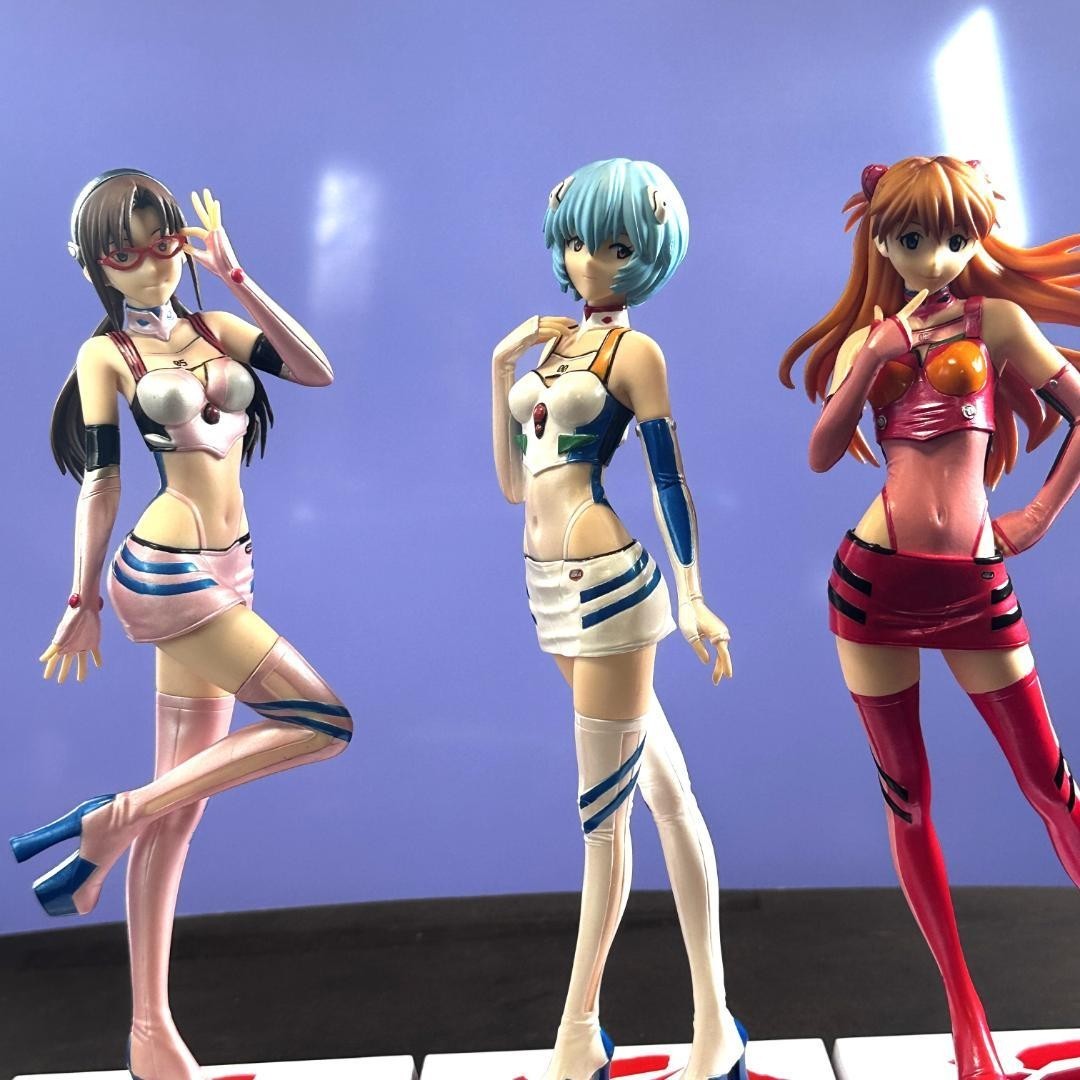 Evangelion Racing Asuka & Mari & Rei Premium RQ Figure Race Queen