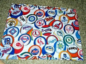 3R LN Vintage MLB Major League Baseball BALLS Twin Flat Bed Sheet {Fabric}