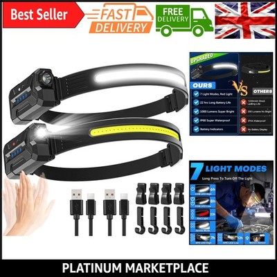 Wiederaufladbare Stirnlampe 230° breiter Strahl - 1000 Lumen, wasserdicht & leicht...