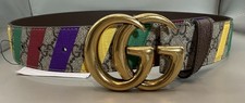 Gucci GG Marmont Supreme Striped Multicolored Belt Size 75/30 Authentic