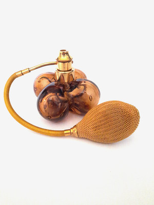 Vintage Art Deco-DeVilbiss Lush Encrusted Gold Perfume Atomizer-1920's