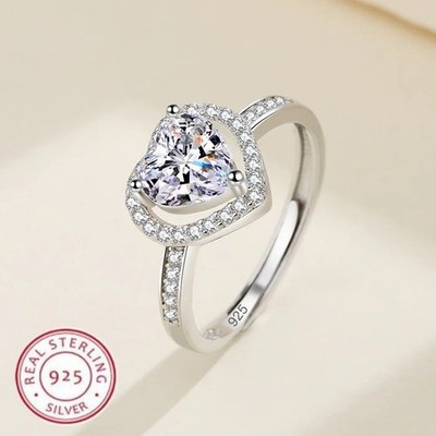Silver Ring Rings Women Jewellery Gift Women Girls Band Finger 925 Sterling Gift