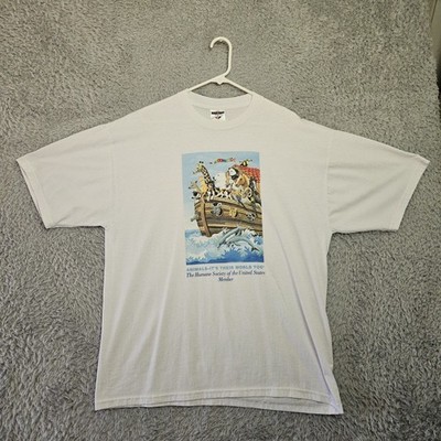 Humane Society Animals T Shirt Its Their World Too Men XL Nature Vintage Y2K