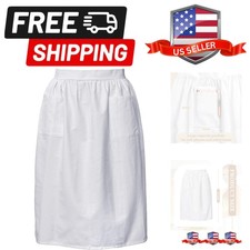 Chef White Server Apron for Women Man with Pockets Maid Bistro Work Apron Vin...