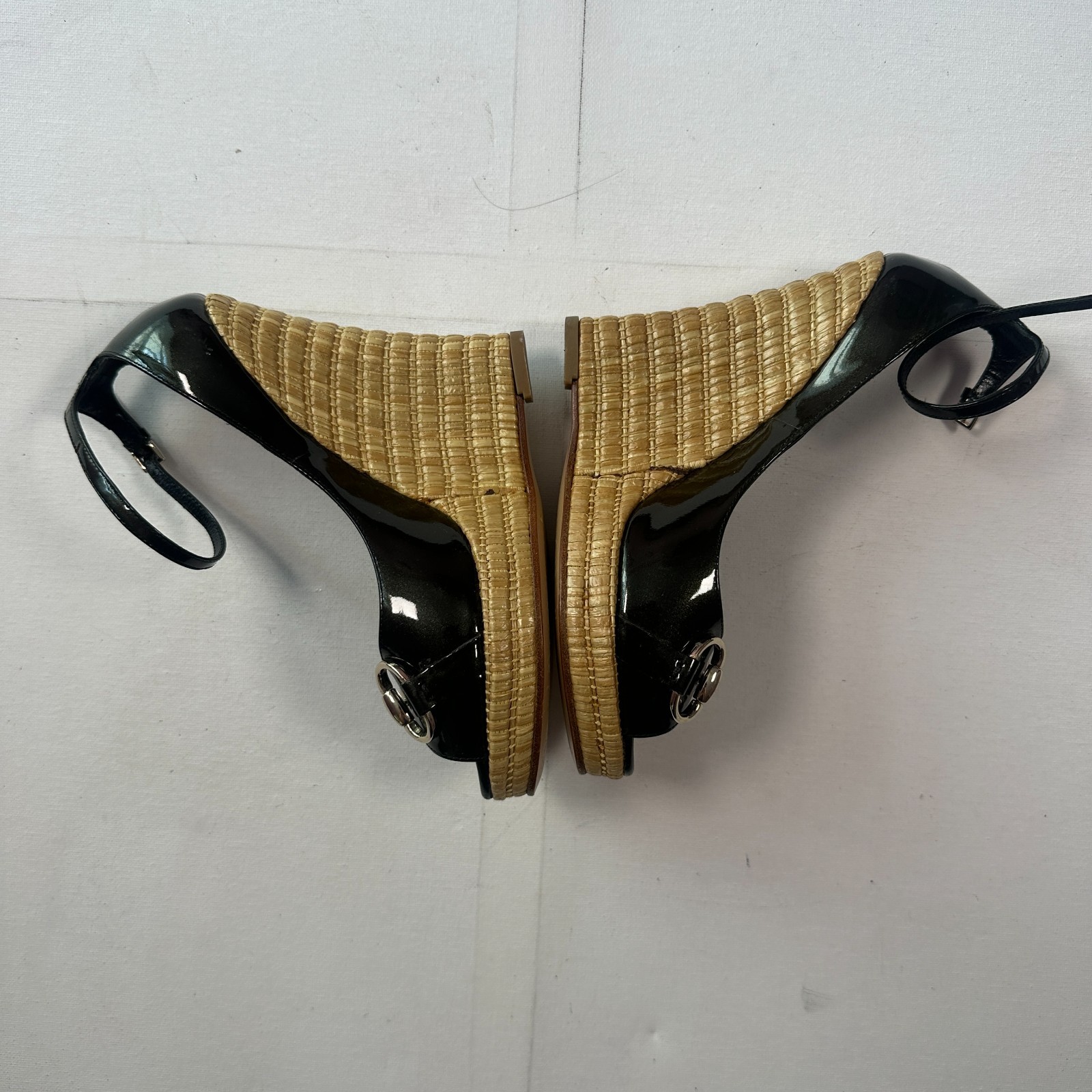 Authentic Gucci Retro 90s Black Wedges  Horsebit Size 34 1/2 EU 1.5 UK image 4