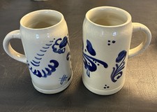 EXC Pair of 2 Vintage 1L Heavy Ceramic Beer M...