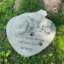Angel Dog Pet Memorial Stone, Outdoor Decor, Pet Loss Headstone, Memorial Scu...